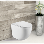 Koko-Matte White Wall Faced Rimless Toilet Pan Only